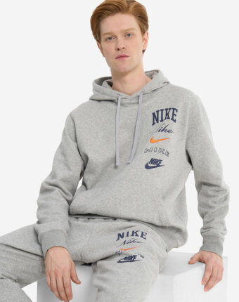 Худи мужское Nike Club, Серый женщинам