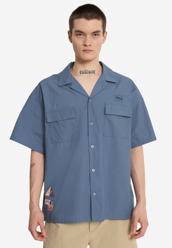 Рубашка с коротким рукавом мужская FILA, Синий
