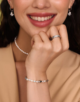 Серебряный браслет из натурального жемчуга MIESTILO MIE женщинам