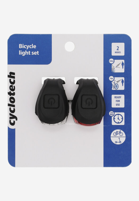 Набор габаритных велосипедных фонарей Cyclotech CFL-4/CRL-3, Черный