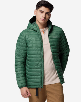 Ультралегкий пуховик мужской Columbia Powder Pass Hooded Jacket, Зеленый женщинам