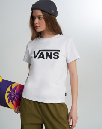 Футболка женская Vans Flying V Crew, Белый женщинам