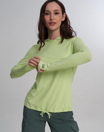 Худи женское Mountain Hardwear Crater Lake Long Sleeve Hoody, Зеленый женщинам