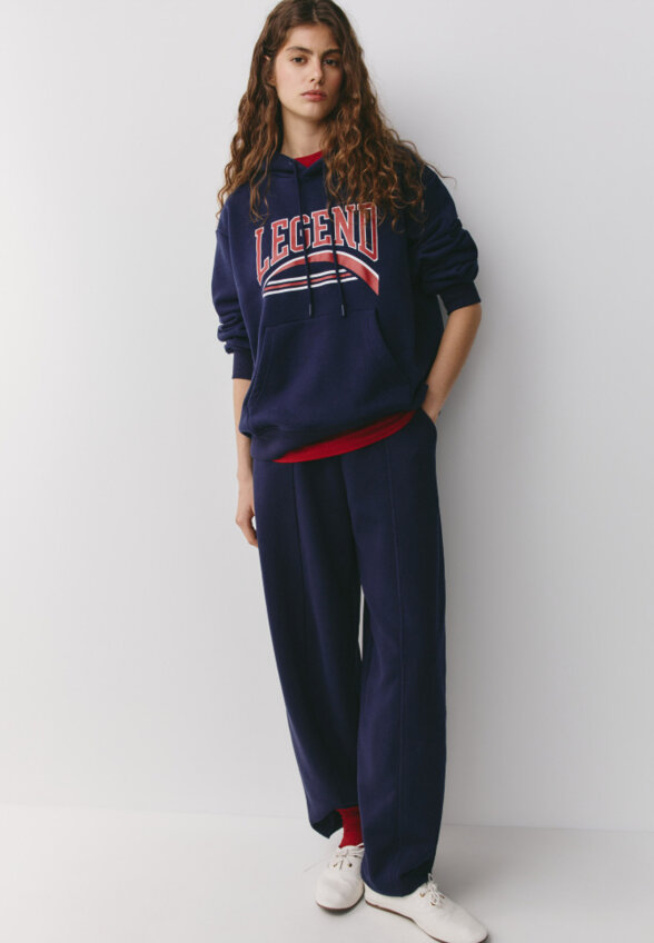 Худи оверсайз с принтом из футера