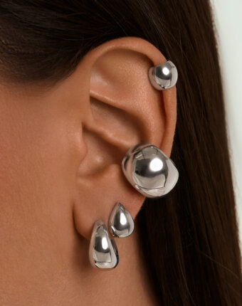 Широкий объемный кафф из серебра MIE женщинам