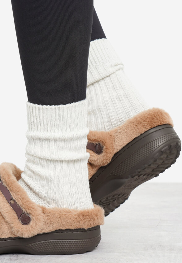 Сабо утепленные женские Crocs Classic, Бежевый