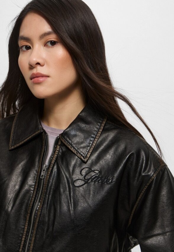Куртка кожаная утепленная Guess Jeans