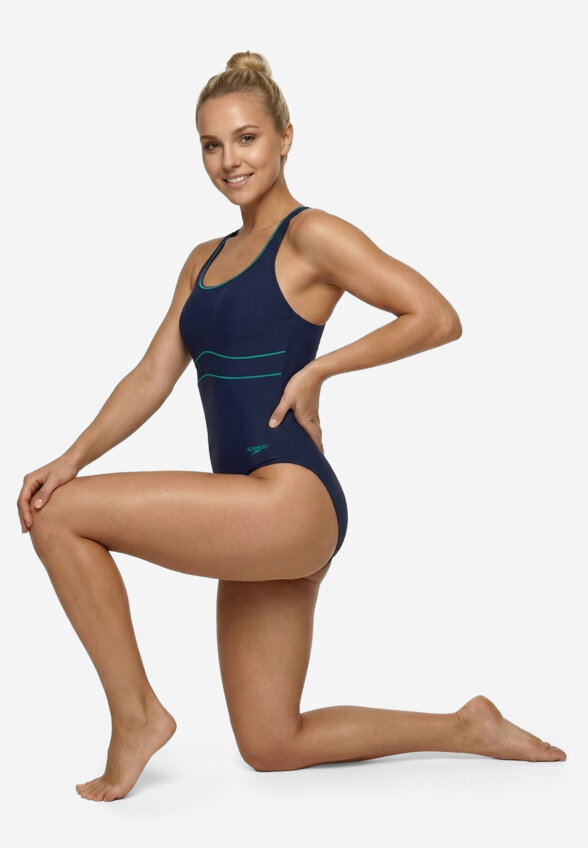 Купальник слитный женский Speedo Solid Contour Eclipse, Синий