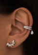 Серебряные серьги-гвоздики с фианитами в огранке маркиз MIE2  - превью