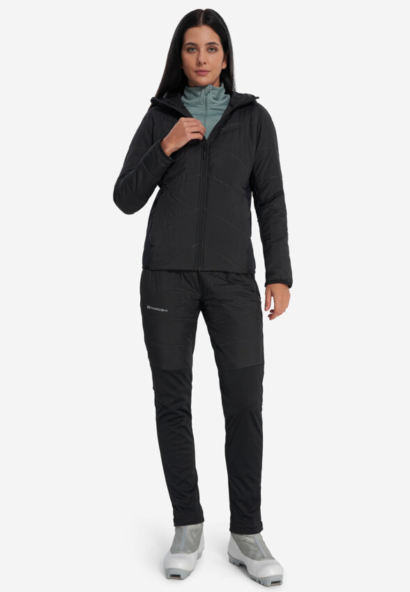 Куртка для беговых лыж женская Nordski Hybrid Warm 2.0, Черный
