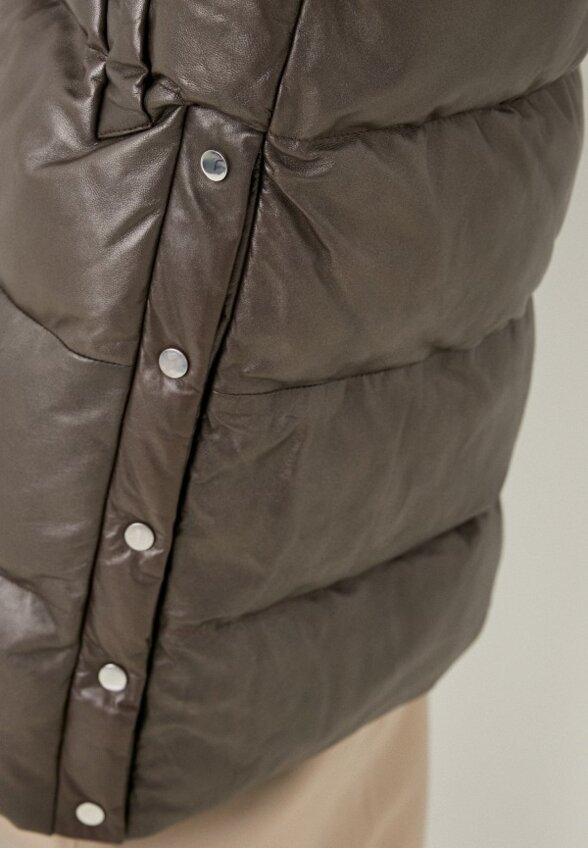 Куртка кожаная утепленная Снежная Королева