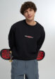 Свитшот мужской оверсайз Quiksilver Mercury Trident Crew, Черный1  - превью