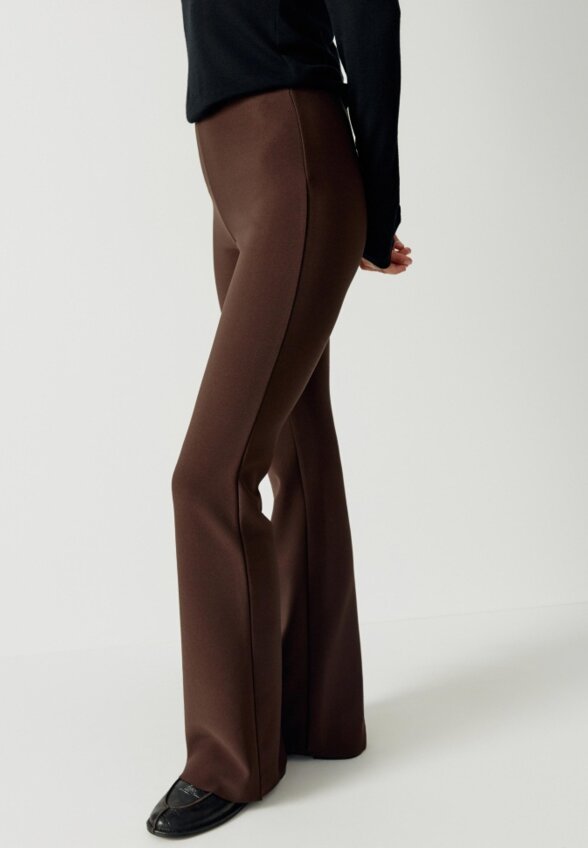 Брюки клеш из трикотажа