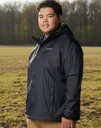 Куртка мембранная мужская Columbia Watertight II Jacket, Plus Size, Черный женщинам