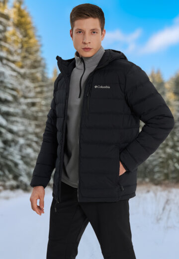 Ультралегкий пуховик мужской Columbia Drift Peak Stretch Down Hooded Jacket, Черный