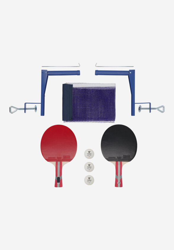 Набор для настольного тенниса Torneo Competition: 2 ракетки, 3 мяча, сетка, Мультицвет