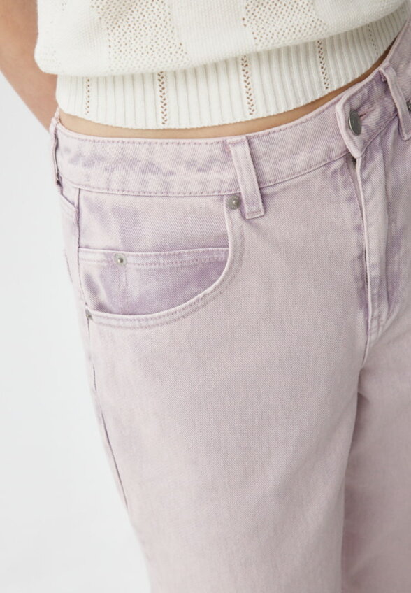 Джинсы Loose straight с эффектом стирки