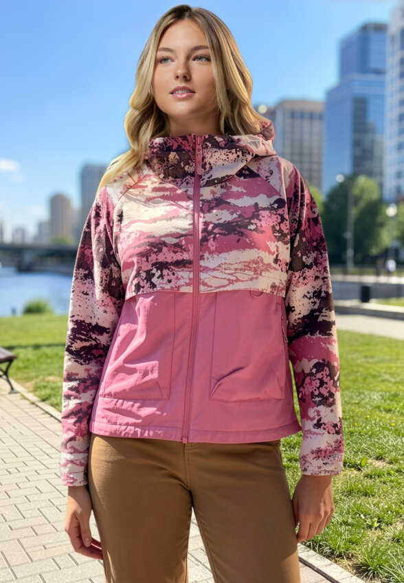 Ветровка женская Columbia Spire Valley Printed Windbreaker, Розовый