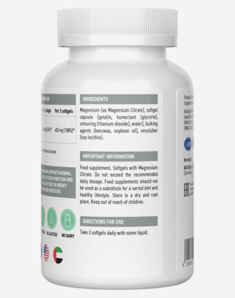 Цитрат магния Ultrasupps, 60 капсул, Белый женщинам