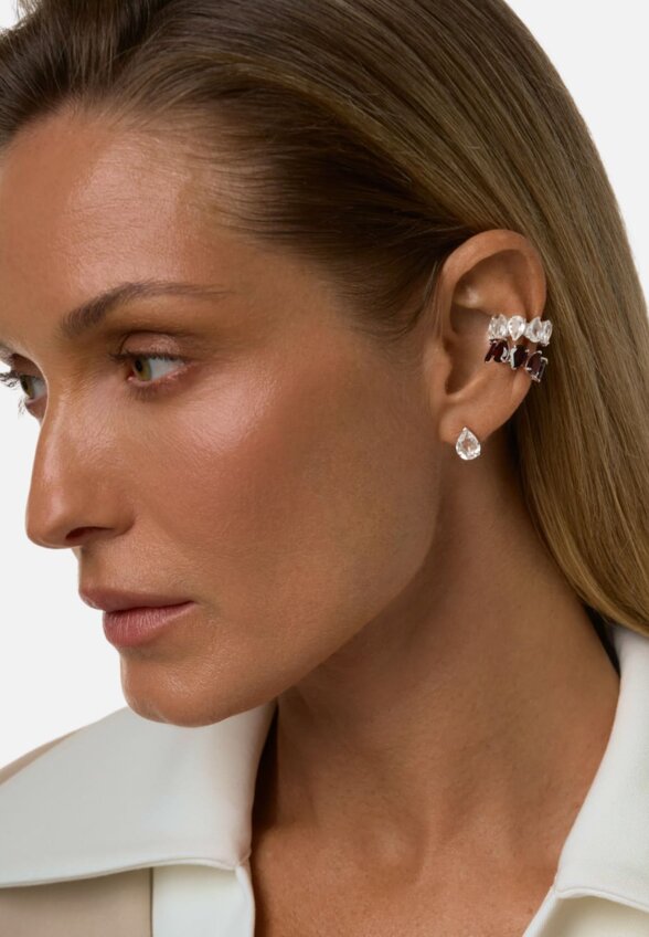 Серебряный кафф ЭРОС с натуральными гранатами MIE