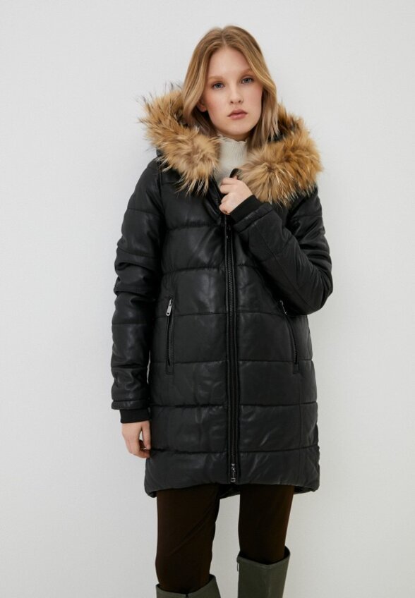 Куртка кожаная утепленная Снежная Королева