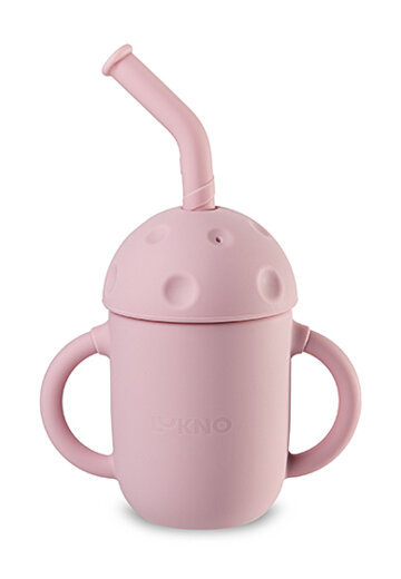 Поильник мини с крышкой и трубочкой LUKNO, клевер котики