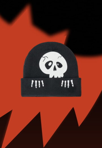 Вязаная шапка со светящимся в темноте принтом Halloween детская