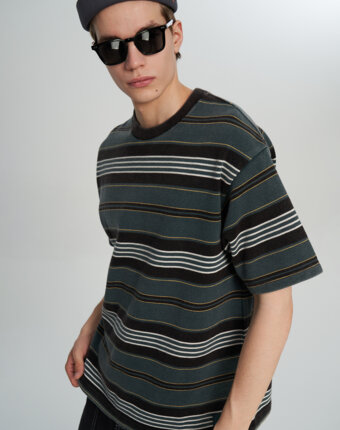 Футболка мужская Vans LX Pique Stripe SS, Зеленый женщинам