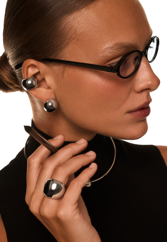 Серьги-шары ПЕНЕЛОПА из серебра MIE