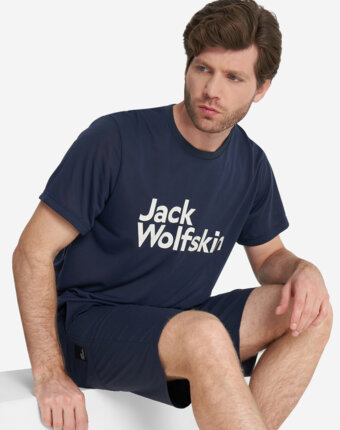 Футболка мужская Jack Wolfskin Brand, Синий женщинам