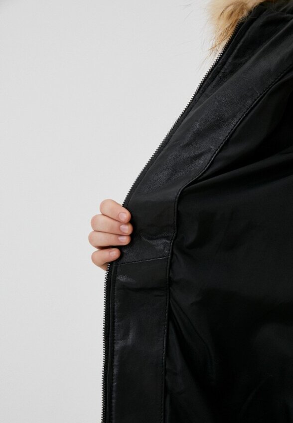 Куртка кожаная утепленная Снежная Королева