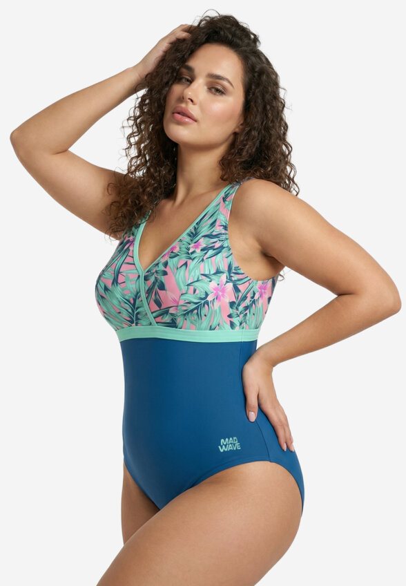 Купальник слитный женский Mad Wave Shape Anti-chlor, Голубой