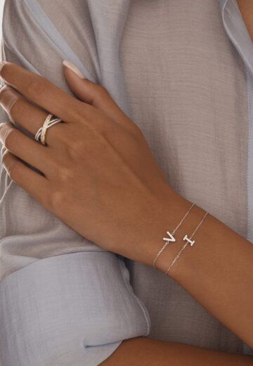 Серебряный браслет с буквой V MIESTILO MIE