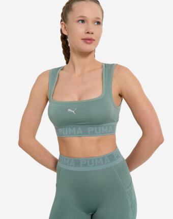 Топ бра спортивный PUMA Move Lace Bra, Зеленый женщинам