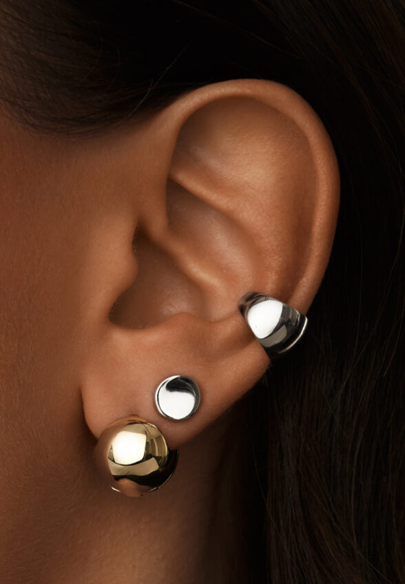 Серебряные круглые серьги MIE