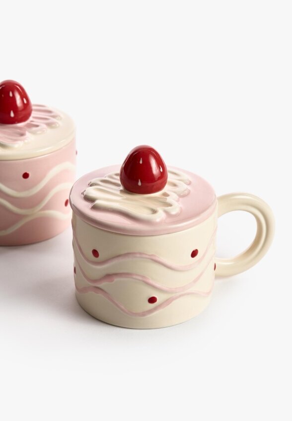 Детская кружка из майолики с крышкой