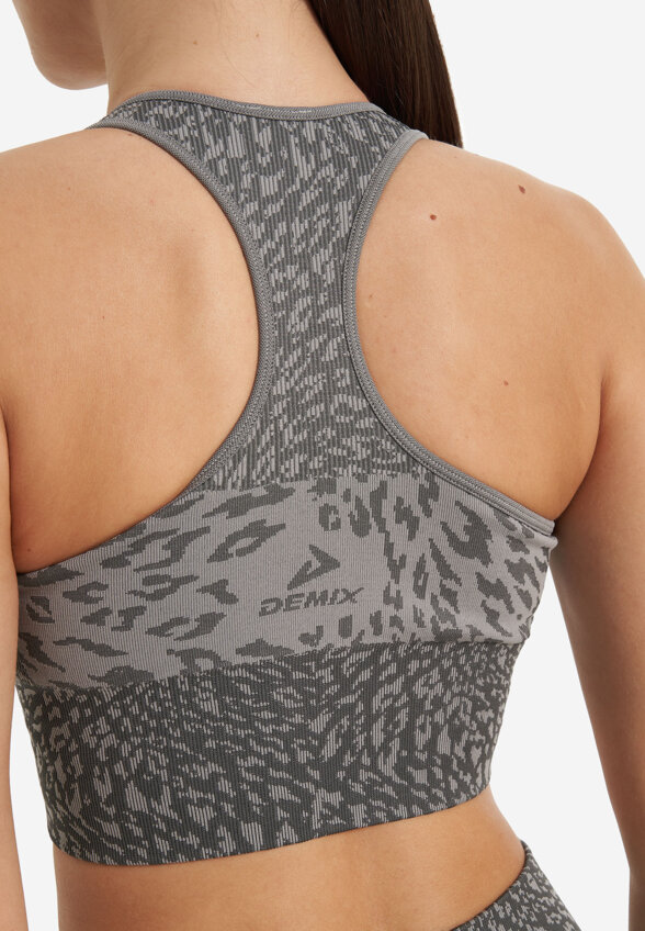 Топ бра спортивный Demix HighFlow Yoga Seamless Longline, Серый