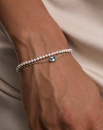 Браслет ГАЛАТЕЯ из серебра с жемчугом MIE женщинам