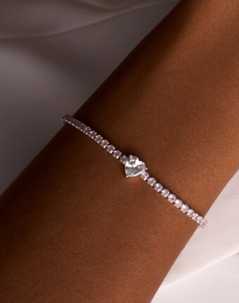 Теннисный серебряный браслет Симона с фианитами MIE женщинам