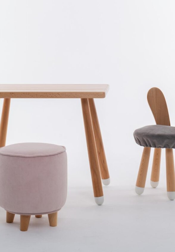 Пуф на буковых ножках Луна Софт Фурниче (LOONA soft furniture), розовый
