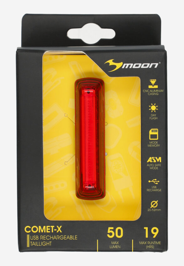 Фонарь велосипедный задний Moon, Черный