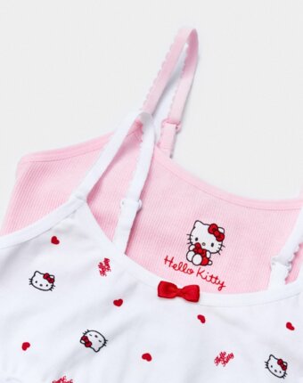 Набор топов для девочек с принтом Hello Kitty, 2 шт. детям