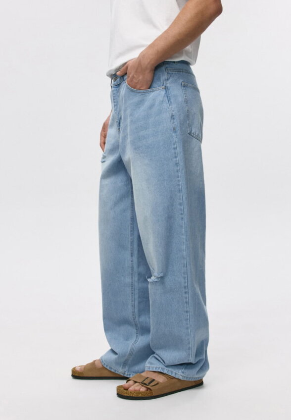 Рваные джинсы WIDE LEG