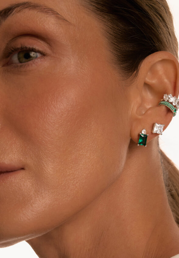 Серебряный кафф с фианитами MIE