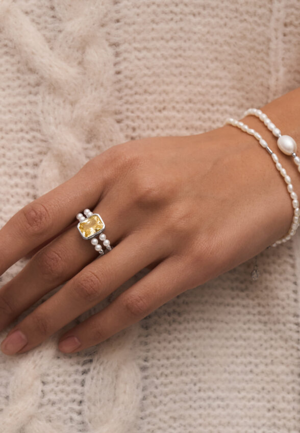 Серебряный браслет СИЦИЛИЯ из жемчуга MIE