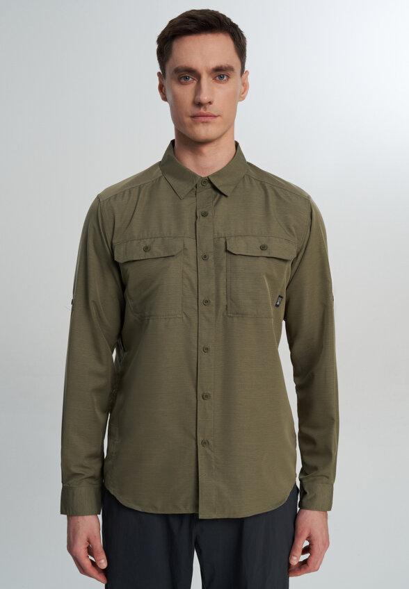 Рубашка мужская Mountain Hardwear Canyon Long Sleeve Shirt, Зеленый