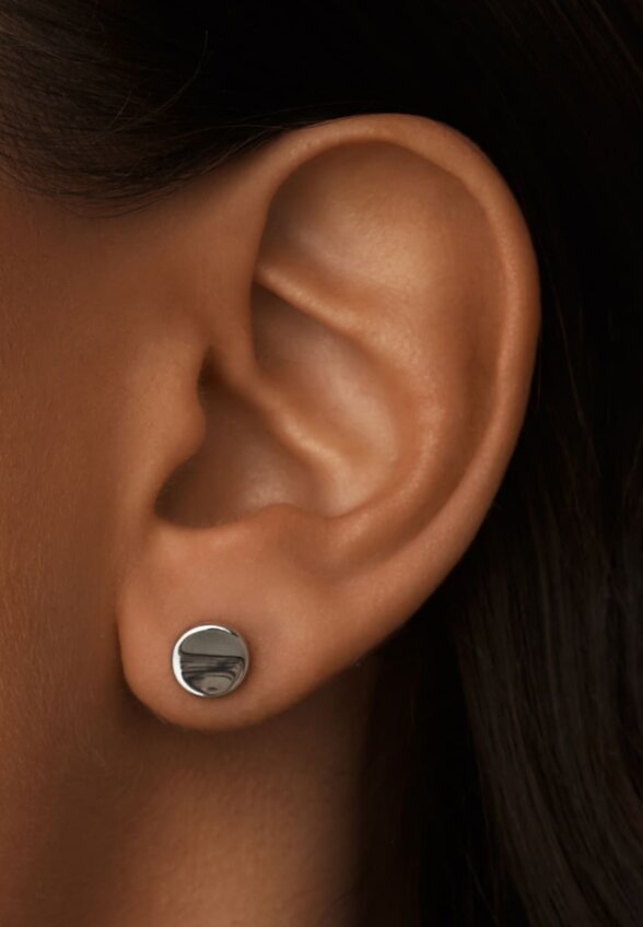 Серебряные круглые серьги MIE