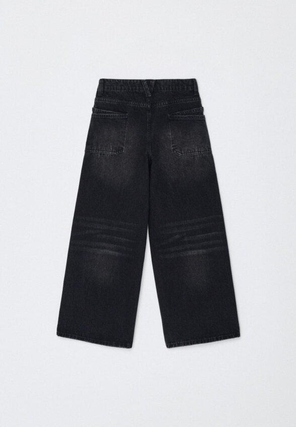 Джинсы Wide Leg с ассиметричным поясом для девочек