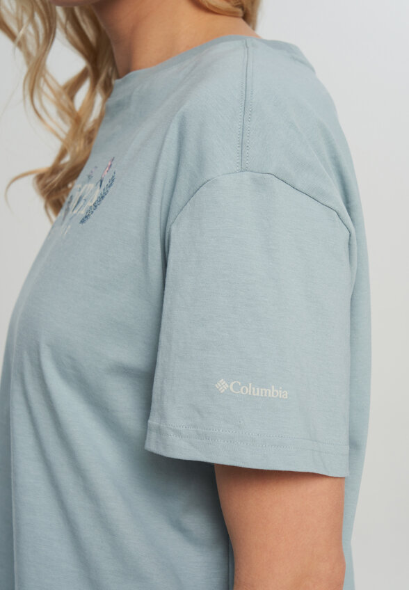 Футболка женская Columbia Rolling Bend Graphic Relaxed Crop SS, Голубой