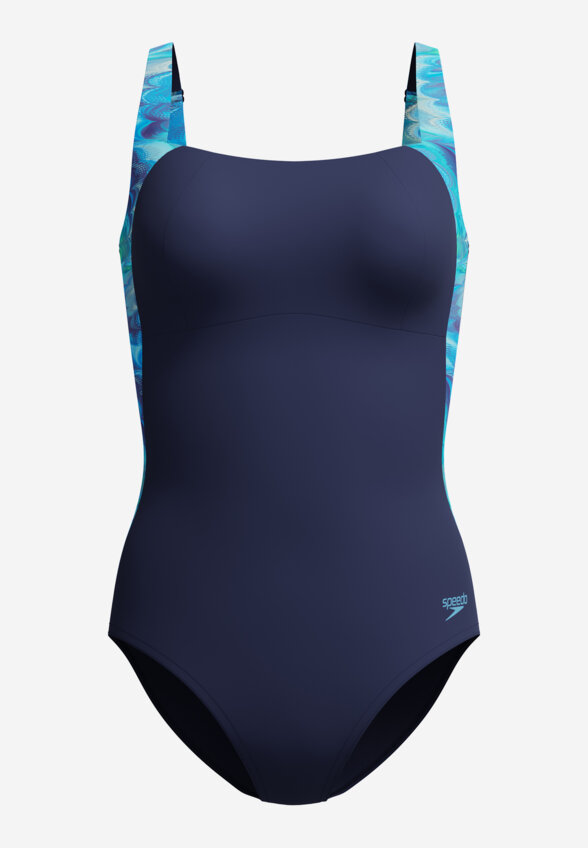Купальник слитный женский Speedo Print Luna, Синий